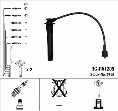 Augstsprieguma vadu komplekts NGK 7706 1