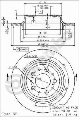 Bremžu diski BREMBO 08.7765.75 1