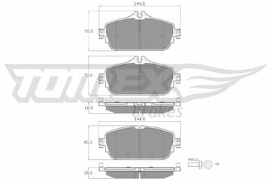 Bremžu uzliku kompl., Disku bremzes TOMEX Brakes TX 18-74 1