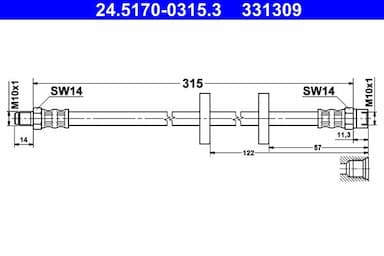 Bremžu šļūtene ATE 24.5170-0315.3 1