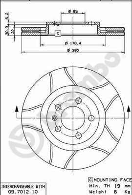 Bremžu diski BREMBO 09.7012.75 1