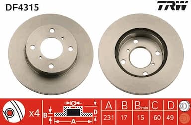 Bremžu diski TRW DF4315 1
