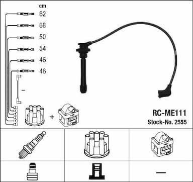 Augstsprieguma vadu komplekts NGK 2555 1