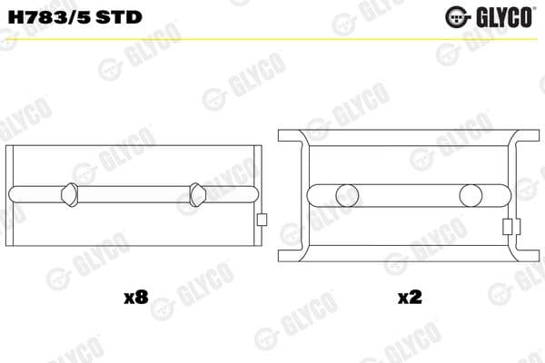 Kloķvārpstas gultnis GLYCO H783/5 STD 1