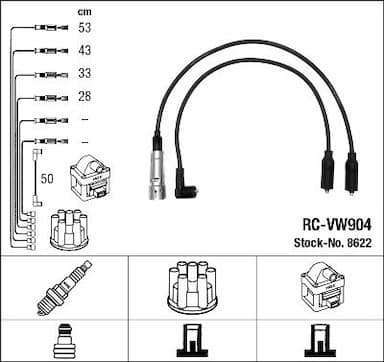 Augstsprieguma vadu komplekts NGK 8622 1