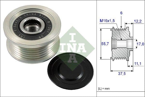 Ģeneratora brīvgaitas mehānisms INA 535 0226 10 1