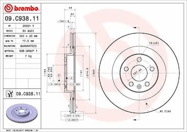 Bremžu diski BREMBO 09.C938.11 1