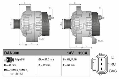 Ģenerators DENSO DAN988 3