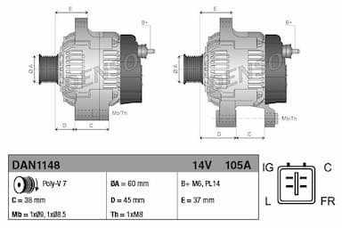 Ģenerators DENSO DAN1148 3