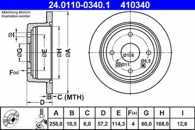 Bremžu diski ATE 24.0110-0340.1 1