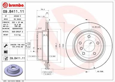 Bremžu diski BREMBO 09.B411.11 1