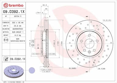 Bremžu diski BREMBO 09.D392.1X 1