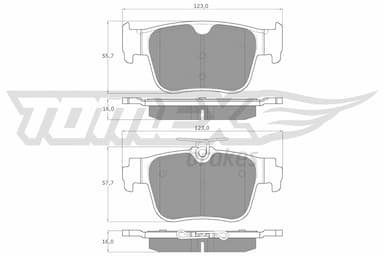 Bremžu uzliku kompl., Disku bremzes TOMEX Brakes TX 60-10 1