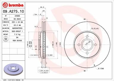 Bremžu diski BREMBO 09.A275.10 1