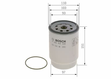 Degvielas filtrs BOSCH F 026 402 039 5