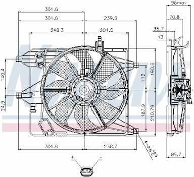 Ventilators, Motora dzesēšanas sistēma NISSENS 85252 6