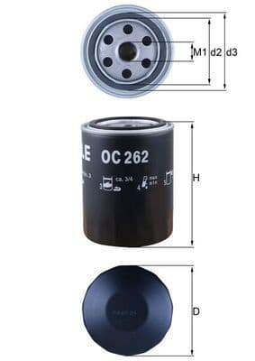 Eļļas filtrs MAHLE OC 262 1