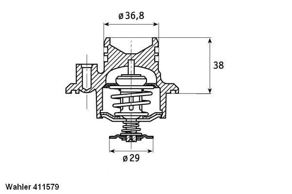 Termostats, Dzesēšanas šķidrums BorgWarner (Wahler) 411579.92D 1