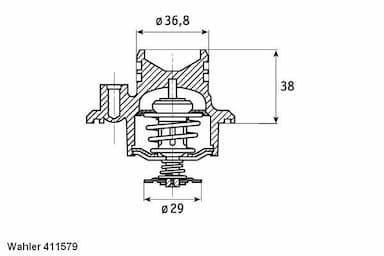 Termostats, Dzesēšanas šķidrums BorgWarner (Wahler) 411579.92D 1