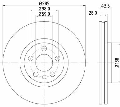 Bremžu diski HELLA 8DD 355 108-761 4