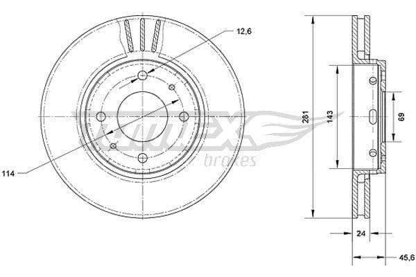 Bremžu diski TOMEX Brakes TX 70-69 1