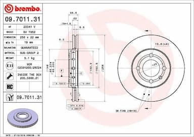 Bremžu diski BREMBO 09.7011.31 1