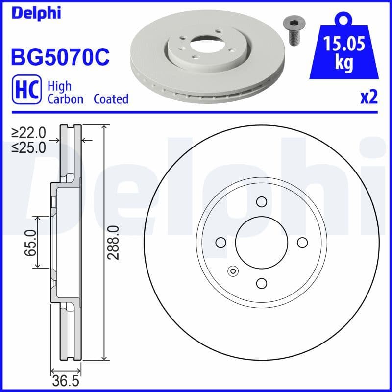 Bremžu diski DELPHI BG5070C 1