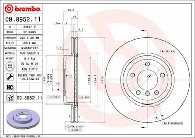 Bremžu diski BREMBO 09.8952.11 1