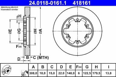 Bremžu diski ATE 24.0118-0161.1 1