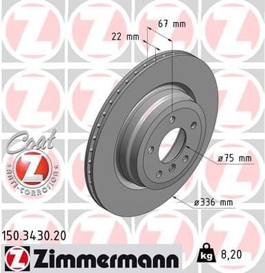 Bremžu diski ZIMMERMANN 150.3430.20 1