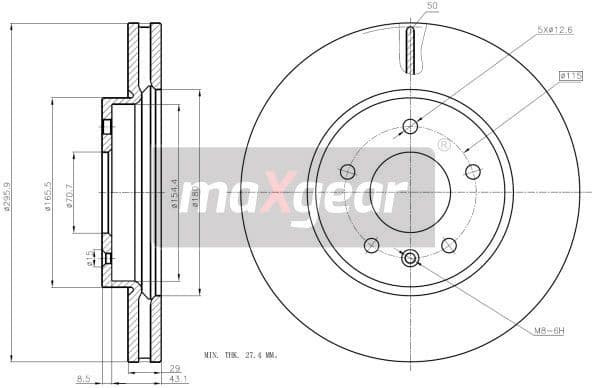 Bremžu diski MAXGEAR 19-2369 1