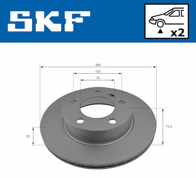 Bremžu diski SKF VKBD 80089 V2 2