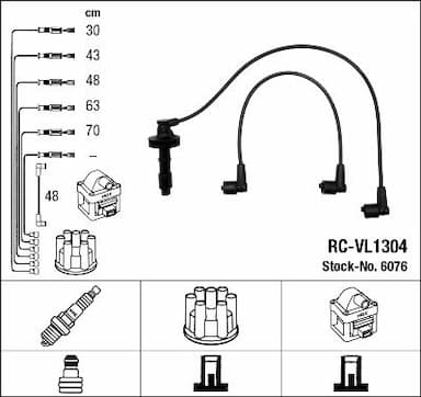 Augstsprieguma vadu komplekts NGK 6076 1