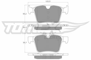 Bremžu uzliku kompl., Disku bremzes TOMEX Brakes TX 18-16 1