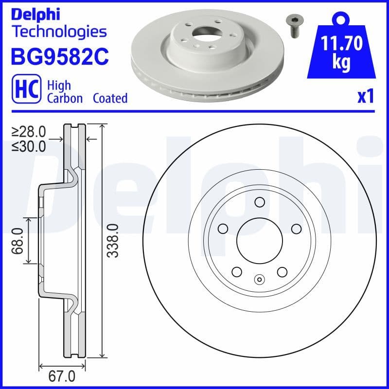 Bremžu diski DELPHI BG9582C 1