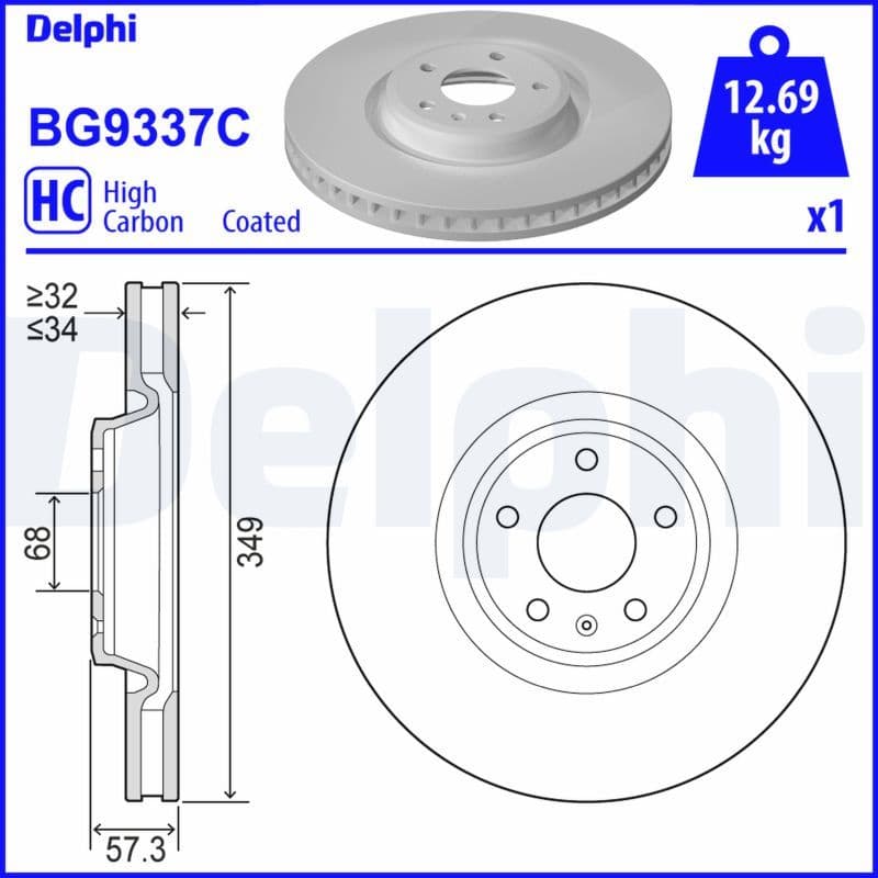 Bremžu diski DELPHI BG9337C 1