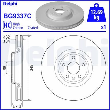 Bremžu diski DELPHI BG9337C 1