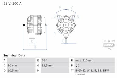 Ģenerators BOSCH 0 986 048 110 1