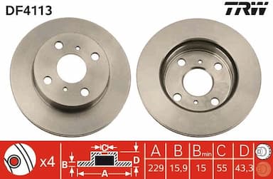 Bremžu diski TRW DF4113 1