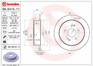 Bremžu diski BREMBO 08.D415.11 1