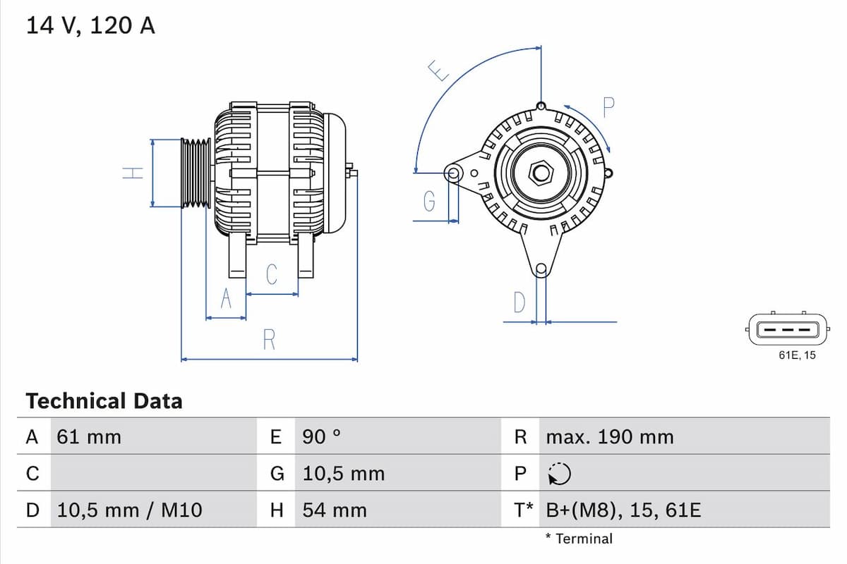 Ģenerators BOSCH 0 986 044 841 1