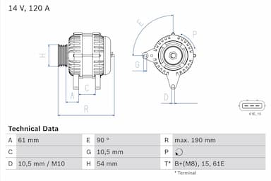 Ģenerators BOSCH 0 986 044 841 1