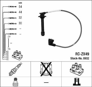 Augstsprieguma vadu komplekts NGK 8932 1