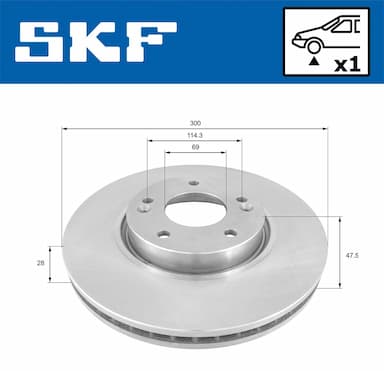 Bremžu diski SKF VKBD 80019 V1 2