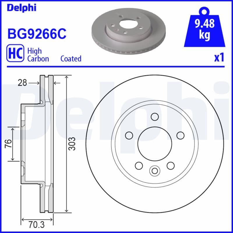 Bremžu diski DELPHI BG9266C 1