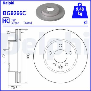 Bremžu diski DELPHI BG9266C 1