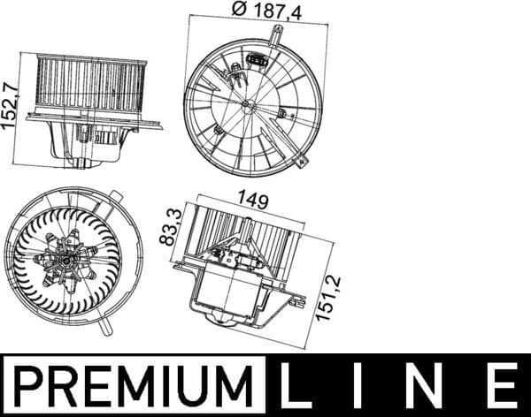 Salona ventilators MAHLE AB 148 000P 1