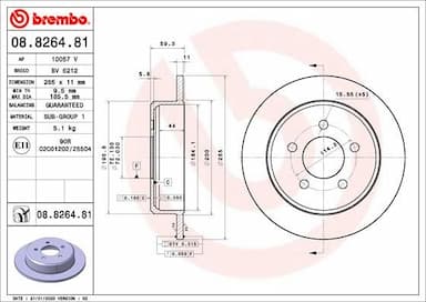 Bremžu diski BREMBO 08.8264.81 1