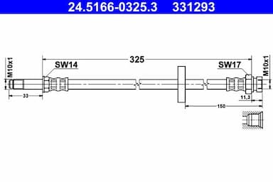 Bremžu šļūtene ATE 24.5166-0325.3 1