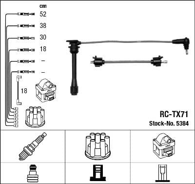 Augstsprieguma vadu komplekts NGK 5384 1